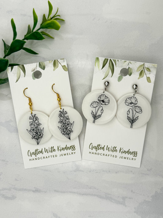 August Birth Flower Dangles