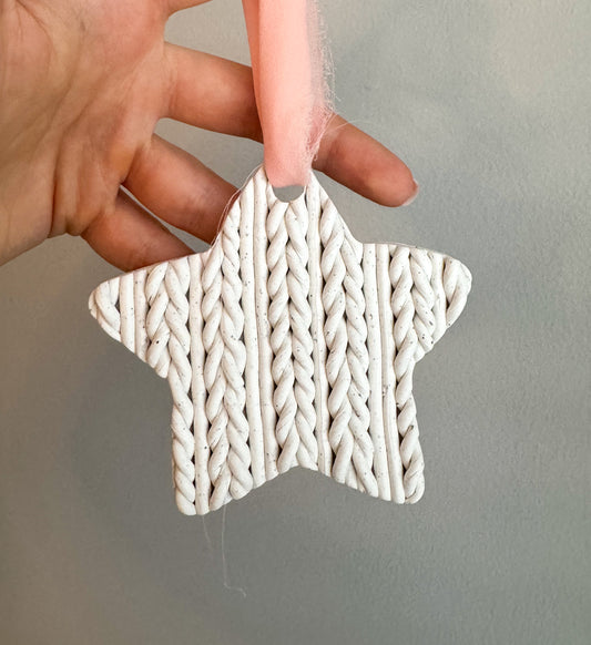 Knitted Star Ornament / Wall Hanging