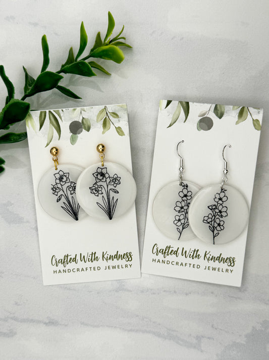 March Birth Flower Dangles